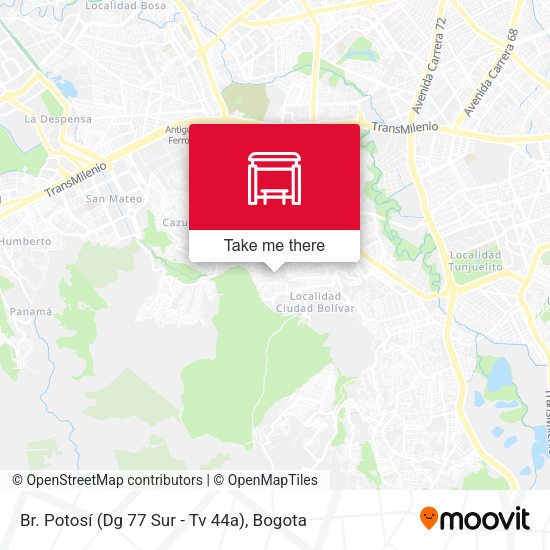 Mapa de Br. Potosí (Dg 77 Sur - Tv 44a)