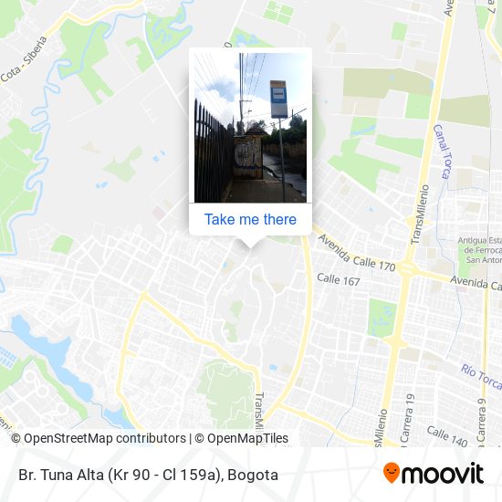 Br. Tuna Alta (Kr 90 - Cl 159a) map