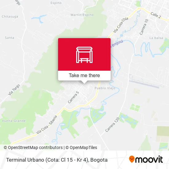 Terminal Urbano (Cota: Cl 15 - Kr 4) map