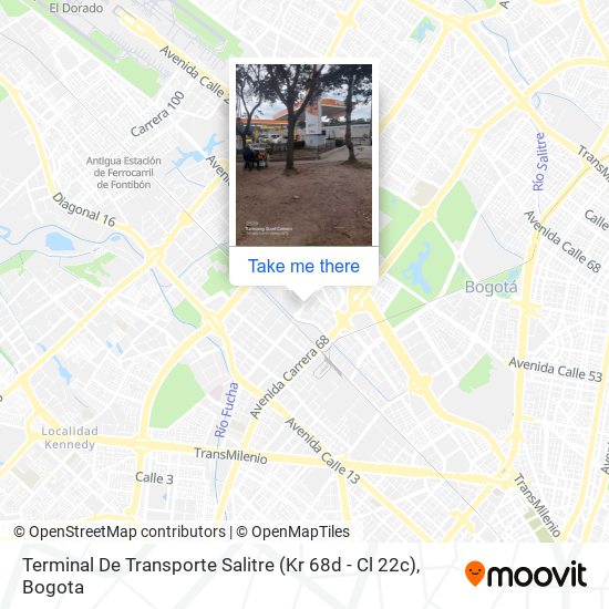 Terminal De Transporte Salitre (Kr 68d - Cl 22c) map