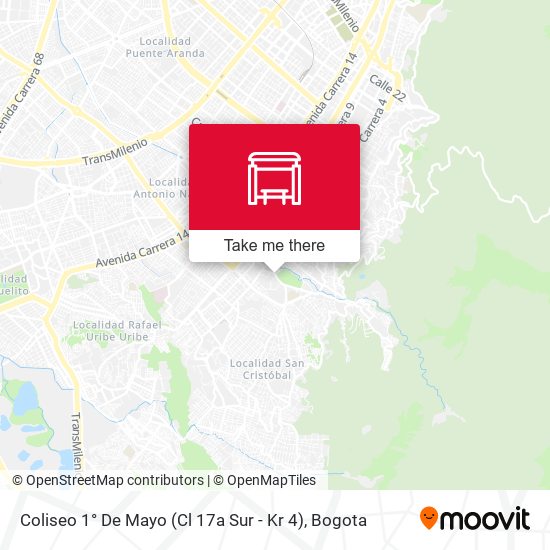 Mapa de Coliseo 1° De Mayo (Cl 17a Sur - Kr 4)
