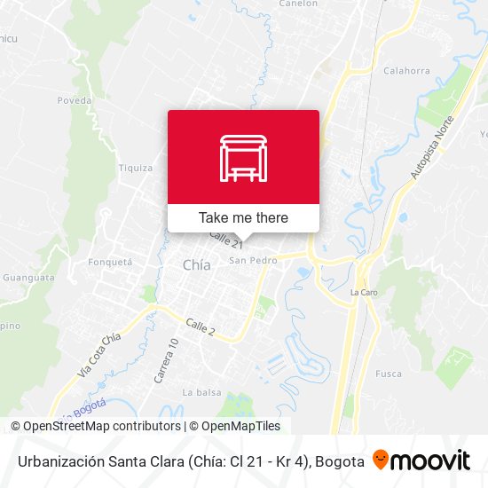 Mapa de Urbanización Santa Clara (Chía: Cl 21 - Kr 4)