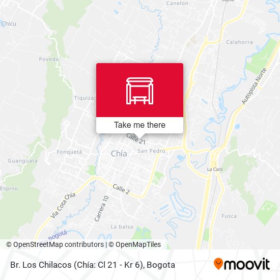 Mapa de Br. Los Chilacos (Chía: Cl 21 - Kr 6)