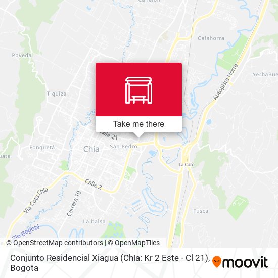 Mapa de Conjunto Residencial Xiagua (Chía: Kr 2 Este - Cl 21)