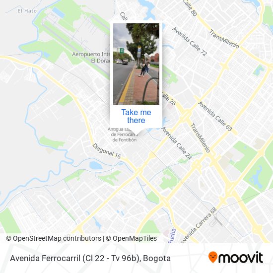 Avenida Ferrocarril (Cl 22 - Tv 96b) map