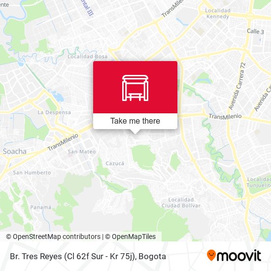 Br. Tres Reyes (Cl 62f Sur - Kr 75j) map