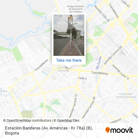 Mapa de Estación Banderas (Av. Américas - Kr 78a) (B)