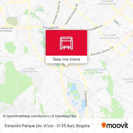 Mapa de Estación Parque (Av. V / cio - Cl 55 Sur)