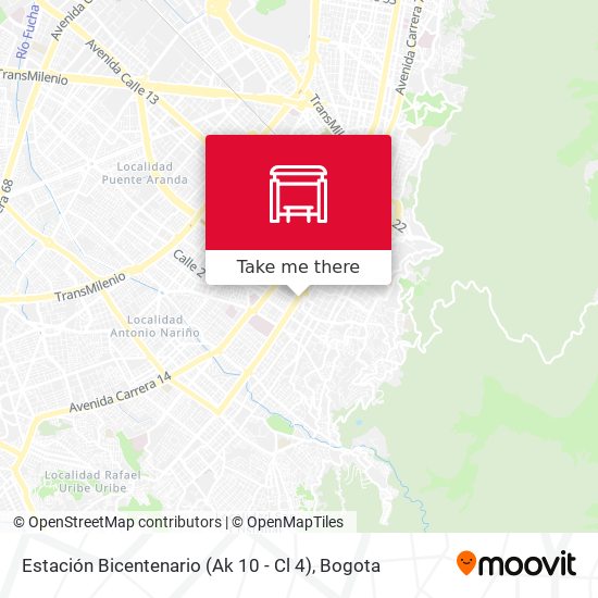Estación Bicentenario (Ak 10 - Cl 4) map