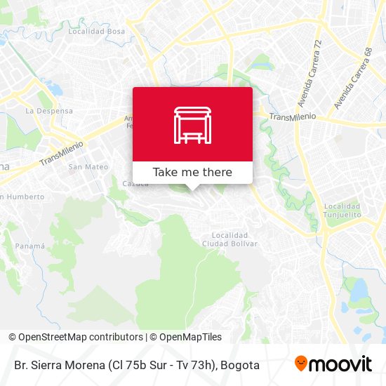 Mapa de Br. Sierra Morena (Cl 75b Sur - Tv 73h)