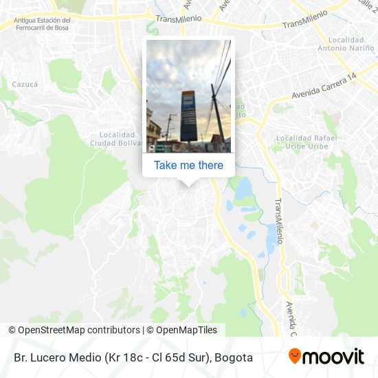 Mapa de Br. Lucero Medio (Kr 18c - Cl 65d Sur)