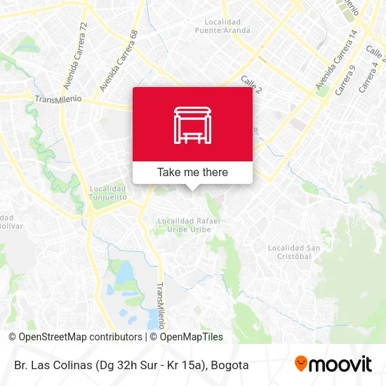 Mapa de Br. Las Colinas (Dg 32h Sur - Kr 15a)