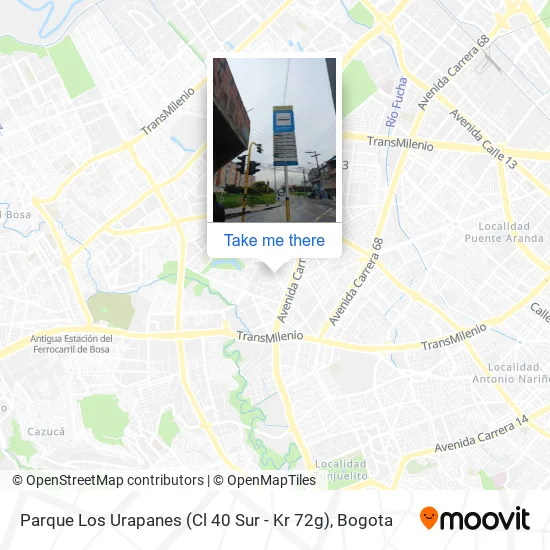 Mapa de Parque Los Urapanes (Cl 40 Sur - Kr 72g)