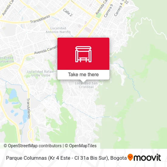 Mapa de Parque Columnas (Kr 4 Este - Cl 31a Bis Sur)