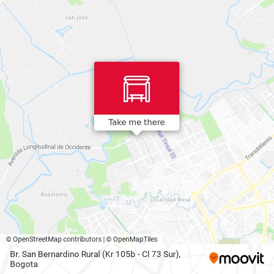 Mapa de Br. San Bernardino Rural (Kr 105b - Cl 73 Sur)