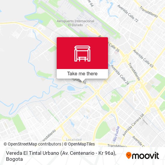 Vereda El Tintal Urbano (Av. Centenario - Kr 96a) map