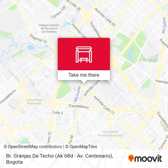 Mapa de Br. Granjas De Techo (Ak 68d - Av. Centenario)