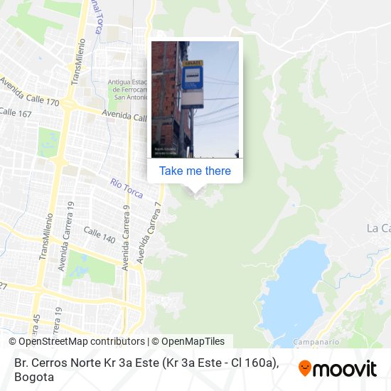 Mapa de Br. Cerros Norte Kr 3a Este (Kr 3a Este - Cl 160a)