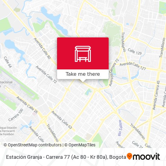 Estación Granja - Carrera 77 (Ac 80 - Kr 80a) map