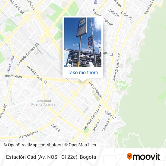 Mapa de Estación Cad (Av. NQS - Cl 22c)