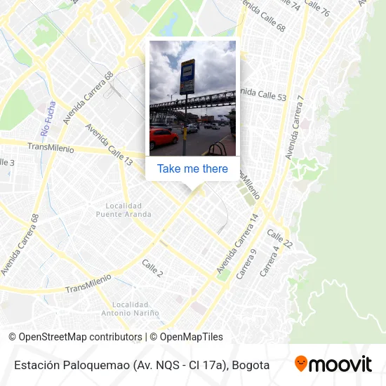 Mapa de Estación Paloquemao (Av. NQS - Cl 17a)
