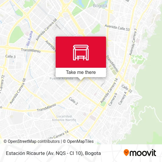 Estación Ricaurte (Av. NQS - Cl 10) map