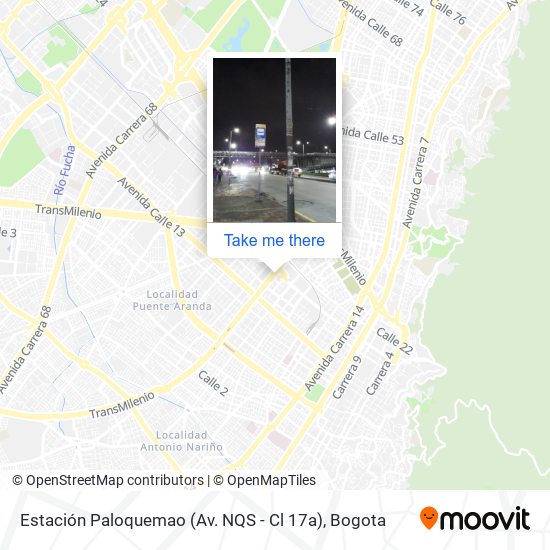 Mapa de Estación Paloquemao (Av. NQS - Cl 17a)