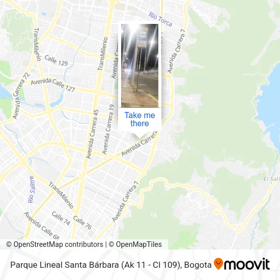 Parque Lineal Santa Bárbara (Ak 11 - Cl 109) map