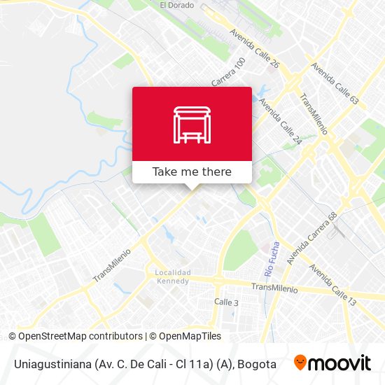 Mapa de Uniagustiniana (Av. C. De Cali - Cl 11a) (A)