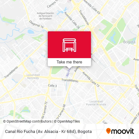 Mapa de Canal Rio Fucha (Av. Alsacia - Kr 68d)