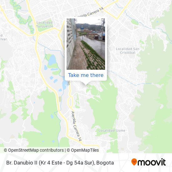Mapa de Br. Danubio II (Kr 4 Este - Dg 54a Sur)