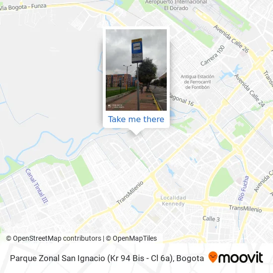 Mapa de Parque Zonal San Ignacio (Kr 94 Bis - Cl 6a)