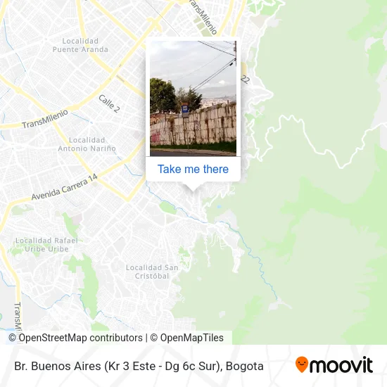 Mapa de Br. Buenos Aires (Kr 3 Este - Dg 6c Sur)