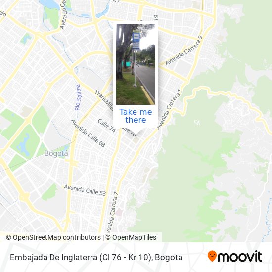 Embajada De Inglaterra (Cl 76 - Kr 10) map