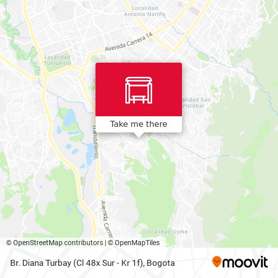Mapa de Br. Diana Turbay (Cl 48x Sur - Kr 1f)