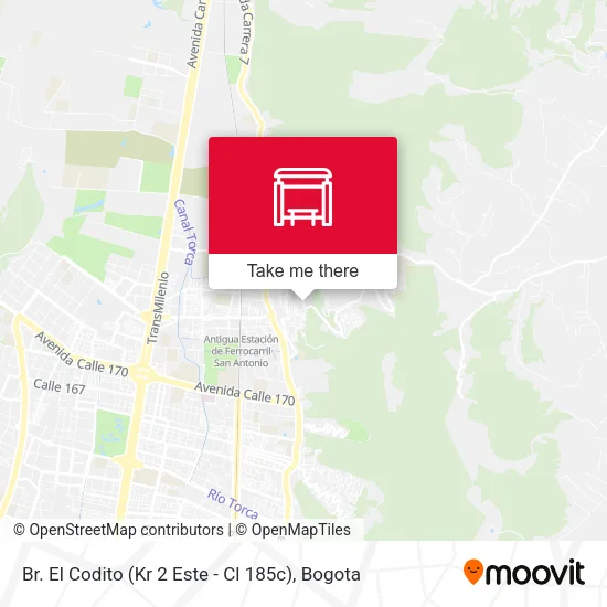 Mapa de Br. El Codito (Kr 2 Este - Cl 185c)