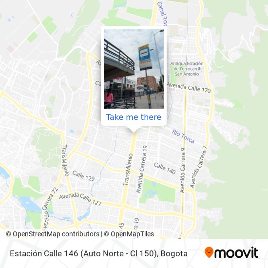 Mapa de Estación Calle 146 (Auto Norte - Cl 150)