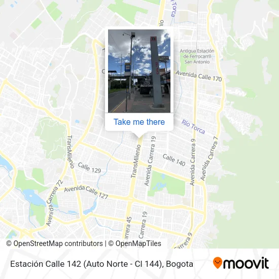 Mapa de Estación Calle 142 (Auto Norte - Cl 144)