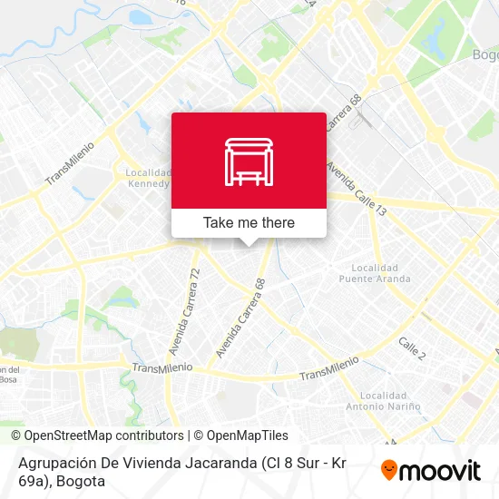 Mapa de Agrupación De Vivienda Jacaranda (Cl 8 Sur - Kr 69a)