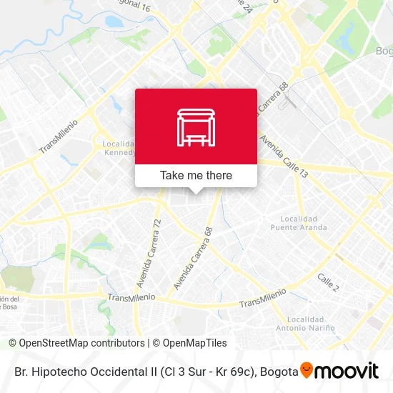 Mapa de Br. Hipotecho Occidental II (Cl 3 Sur - Kr 69c)