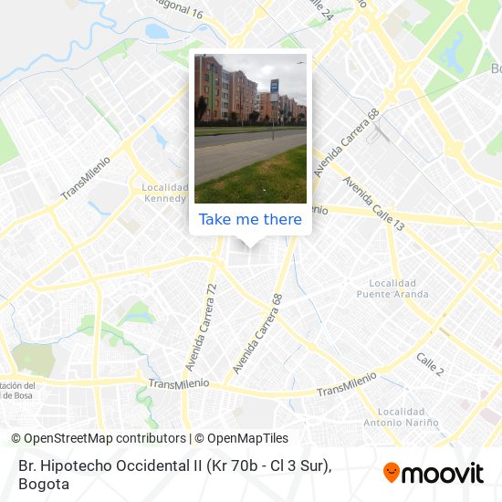 Mapa de Br. Hipotecho Occidental II (Kr 70b - Cl 3 Sur)