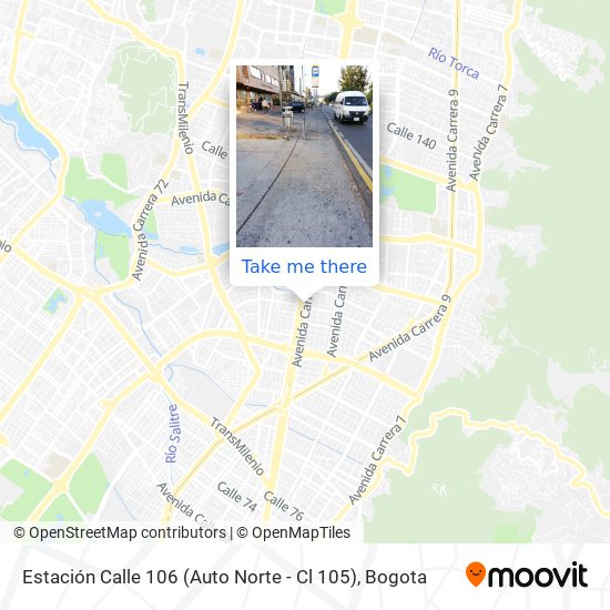 Mapa de Estación Calle 106 (Auto Norte - Cl 105)