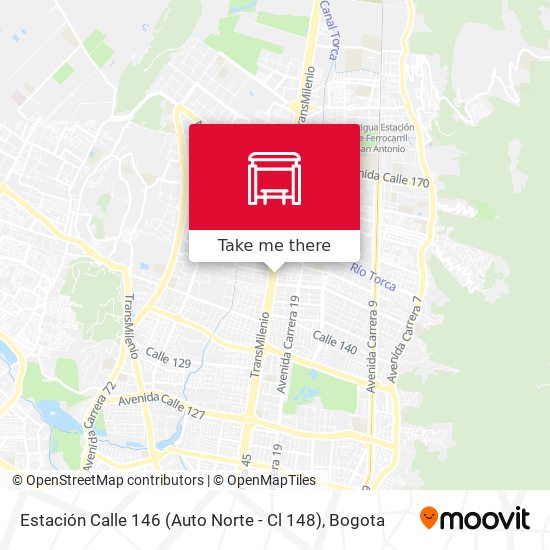 Mapa de Estación Calle 146 (Auto Norte - Cl 148)