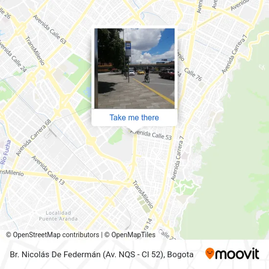 Mapa de Br. Nicolás De Federmán (Av. NQS - Cl 52)