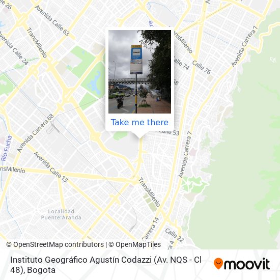 Instituto Geográfico Agustín Codazzi (Av. NQS - Cl 48) map