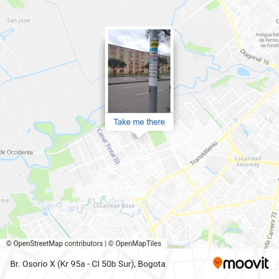 Br. Osorio X (Kr 95a - Cl 50b Sur) map