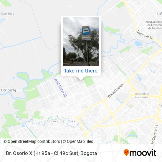 Mapa de Br. Osorio X (Kr 95a - Cl 49c Sur)