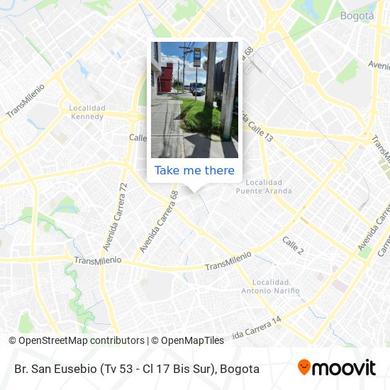 Mapa de Br. San Eusebio (Tv 53 - Cl 17 Bis Sur)