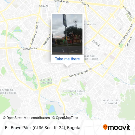 Mapa de Br. Bravo Páez (Cl 36 Sur - Kr 24)