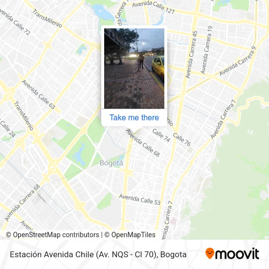 Mapa de Estación Avenida Chile (Av. NQS - Cl 70)